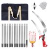 2-In-1 Pole Saw & Fruit Picker With 1.3-9.6Ft Extendable Stainless Steel Pole Manual Tree Pruner With 65Mn Steel Blade Fruit Picking Basket