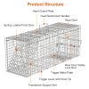 Humane Live Animal Catch Release Cage Collapsible Galvanized Wire For Cats Rodents Raccoons Beavers Groundhogs Foxes Armadillos