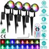 Color Changing Stake Landscape Lights 4Pcs Ip65 Waterproof Led with Remote Control 16 Color Dynamic Lights Lawn, Backyard, Pathway, and Garden