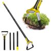 Adjustable SS Garden Hoe 46.06In Handheld Stirrup Hula Hoe Scuffle Loop Hoe Gardening Rake Weeding Loosening Soil