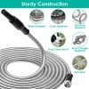 25Ft/50Ft/100Ft Heavy Duty Stainless Steel Garden Hose Garden Watering Kit Metal Water Hose With 2 Nozzles 12 Patterns Flexible Extendable Kink Tangle