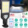 Solar Wall Light Outdoor 9 Cob Beads Pir Motion Sensor Remote Control Wireless Lamps Ip45 Waterproof Lighting For Garage Front Door Garden Pathway