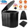 Portable Foldable Emergency Toilet Porta Potty For Car Travel Camping Boating Hiking Emergencies Outside Cleanable with Lid Carry Bag Garbage Bags