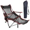 Foldable Camping Chair 330Lbs Ld Heavy Duty Steel Lawn Chair Collapsible Chair With Reclining Backrest Angle Cup Holder Pillow Side Pocket Carry Bag