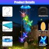 Solar Hummingbird Wind Chime With Aluminum Tubes 7 Color Changing Wind Chime For Outside Ip44 Waterproof Outdoor Garden Yard Decor