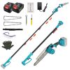2-In-1 Cordless Pole Saw Mini Chainsaw with Extension Pole 21V Battery 8” Electric Brushless Pole Chainsaw With Auto Oiler Safety Switch 6.4Lbs