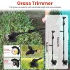 Cordless Electric Pole Saw & Mini Chainsaw & Grass Trimmer Kit 3-In-1 Adjustable Length 2Pcs 21V 1500Mah Batteries 4In 6In Chains Saw Blade 5Pcs