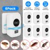 Ultrasonic Insect Repellent Indoor Plug 6 Pack 32-120Khz Bug Repellent Mosquito Roaches Mice Control With 3 Modes For Bedroom Garage