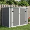 Resin Outdoor Horizontal Storage Shed With Hydraulic Lid & Ramp Lockable Cabinet 4.6X2.4 Ft Garden Tools Firewood Outdoor Supplies & Pet Products