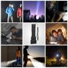 Led Rechargeable Flashlight Zoomable Aluminum Alloy Flashlight Torch W/High Low Strobe Night Light For Night Walking Adventure Searching