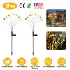 Solar Firefly Swaying Decorative Lights 2Pcs Ip65 Waterproof Landscape Pathway Stake Patio Yard Night Light