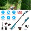 Pole Mini Hedge Trimmer & Grass Shear Electric Cordless Handheld Hedge Trimmer With 90° Rotatable Head Telescopic Extension Pole Gloves Goggles