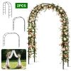2Pack 7.87Ft H X 4.59Ft W Adjustable Metal Garden Arches Diy Outdoor Trellis For Climbing Plants Wedding Arch Decoration Iron Arbor For Backyard Garde