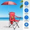 Camping Chair Lightweight Foldable Outdoor Chair With Cup Holder Detachable Sun Canopy Carrying Bag 330Lbs Max Load Backyard Garden Garages