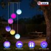 Solar Ball Wind Chime 7 Color Changing Wind Chime For Outside Ipx4 Waterproof Outdoor Garden Yard Decor