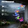 Solar Hummingbird Butterfly Dragonfly Wind Chimes 3Pack 7 Color Changing Wind Chime For Outside Waterproof Garden Yard Decor