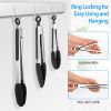 Tongs Stainless Steel Locking Food Tongs 3Pcs with Silicon Tips Bpa Free Non-Stick Bbq Cooking Grilling Locking Food Tongs High Heat Resistant