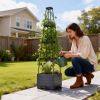 2Pack Raised Garden Bed Boxes With Trellis 56" Tomato Self-Watering Planter Box Indoor Outdoor With 4 Adjustable Heights 10 Clips 65Ft Ties For Climbi