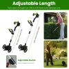 21V Rechargeable Weed Eater Edger String Trimmer Grass Mower Bush Cutter with 16800Rpm 2X 3000Mah Batteries 3.6-4.6Ft Length 90° Rotatable Angle