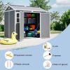 Outdoor Storage Shed With Floor Lockable Garden Shed With 2 Windows Ventilation & Sloped Roof Weather-Resistant For Garden Tools Lawn Equip