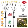 Solar Firefly Swaying Decorative Lights 2Pcs Ip65 Waterproof Pathway Landscape Patio Yard Night Light