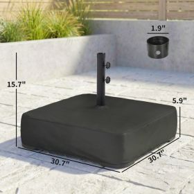 Garden Parasol Base 176 Lbs Sand Filled Heavy Duty Stand For Cantilever Umbrellas And 1.9 Poles Black