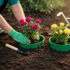 Planting Grow Rings 6Pcs 10In Adjustable For Outdoor Plants Interlocking Pp Plant Protection Rings With Hand Shovel Deep Watering Plant Guards