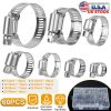 60Pcs Hose Clamp Set Stainless Steel Adjustable Worm Gear Assortment Pipe Tube Hose Clip Kit For Plumbing Automotive Mechanical