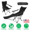 Reclining Camping Chair With Footrest 4-Position Adjustable Outdoor Folding Chair Heavy Duty Portable Camping Lounge Chair With Headrest Cup Holder