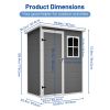 Resin Outdoor Storage Shed 5X3Ft with Floor Lockable Garden Shed With Window Sloped Roof Weather-Resistant Tool Shed For Garden Tools, Supplies, ETC.