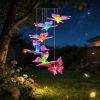 Solar Butterfly 7 Color Changing Wind Chimes For Outside 2Pack Ipx4 Waterproof Outdoor Garden Yard Decor Porch