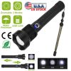Led Tactical Flashlights 30000Lm Usb Rechargeable Flashlight Water-Resistant Zoomable Led Torch 3 Modes Sos 3200Mah Battery