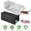 Heavy Duty Folding Live Animal Trap Cage 31X12X11” Waterproof Cover Humane Easy To Catch And Release Trap For Stray Cats Raccoons Squirrel Skunk