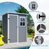 Resin Outdoor Storage Shed 5X3Ft with Floor Lockable Garden Shed With Window Sloped Roof Weather-Resistant Tool Shed For Garden Tools, Supplies, ETC.