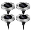 Solar Ground Light Waterproof Buried In-Ground Path Deck Lawn Patio Light 4Led