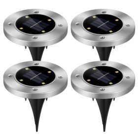 Solar Ground Light Waterproof Buried In-Ground Path Deck Lawn Patio Light 4Led