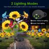 Solar Sunflower Lights Outdoor Waterproof Warm White Lights With 2 Lighting Modes Ip44 Decorative Solar Flower Lights For Yard Patio Porch Garden