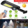 Solar Powered Outdoor Wall Lights 100Led Motion Sensor Lamp Ip65 Waterproof 3 Modes Sensor Light Remote Control For Street Front Door Deck Garden