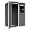 Resin Outdoor Storage Shed 5X3Ft with Floor Lockable Garden Shed With Window Sloped Roof Weather-Resistant Tool Shed For Garden Tools, Supplies, ETC.