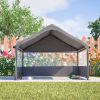 Extra Large Outdoor Dog House Tent 4'X4'X3' Breathable Outdoor Enclosure With 3-Sided Roll-Up Mesh Windows Ground Stakes Storage Bag For Critters