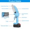 Mini Chainsaw Portable Handheld Cordless Small Chain Saw Battery Powered With 2Pcs 2200Mah Rechargeable Batteries 4In/6In Chains For Pruning