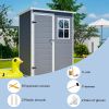 Resin Outdoor Storage Shed 5X3Ft with Floor Lockable Garden Shed With Window Sloped Roof Weather-Resistant Tool Shed For Garden Tools, Supplies, ETC.