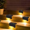 Solar Powered Led Outdoor Lights Ip55 Waterproof Dusk To Dawn Sensor Fence Lamps For Stairs Yard Railing Gardening