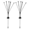 Solar Firefly Swaying Decorative Lights 2Pcs Ip65 Waterproof Pathway Landscape Patio Yard Night Light