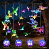 Solar Hummingbird Butterfly Dragonfly Wind Chimes 3Pack 7 Color Changing Wind Chime For Outside Waterproof Garden Yard Decor