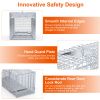 Live Animal Trap Cage 37X14X15In Folding Catch And Release Humane Cat Trap Galvanized Iron For Raccoons Foxes Coyotes Stray Dogs Armadillos Squirrels