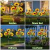 Solar Sunflower Lights Outdoor Waterproof Warm White Lights With 2 Lighting Modes Ip44 Decorative Solar Flower Lights For Yard Patio Porch Garden
