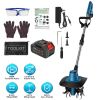 Battery Powered Tiller 800W 21V Cultivator 3.0Ah With 8.66" Width 6.69" Depth Manganese Steel Tines For Soil Cultivation Weeding Garden Lawn