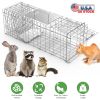 Heavy Duty Folding Live Animal Trap Cage Humane Easy To Catch And Release Trap For Stray Cats Raccoons Squirrel Skunk Groundhog Armadillo