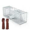 Humane Trap Cage Catch Release Live Animal Rodent Cage Collapsible Galvanized Wire with Gloves Cats Raccoons Beavers Groundhogs Foxes Armadillos